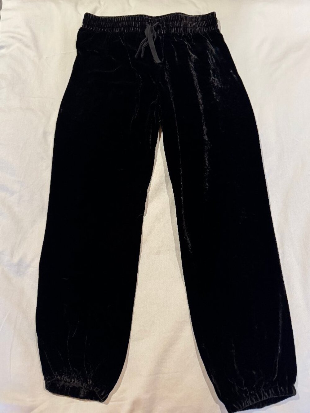 Current/Elliot Crushed Black Velvet Joggers Size 0/XS